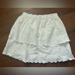 Zara White Tiered Eyelet Lace Skirt for girls. Like new! Size 10